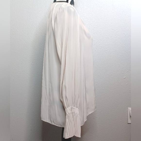 Ramy Brook Embroidered V-Neck Satin Long-Sleeve Blouse - Picture 14 of 14